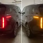 Range Rover – tylny kierunkowskaz przed konwersją (czerwony) i po (pomarańczowy)