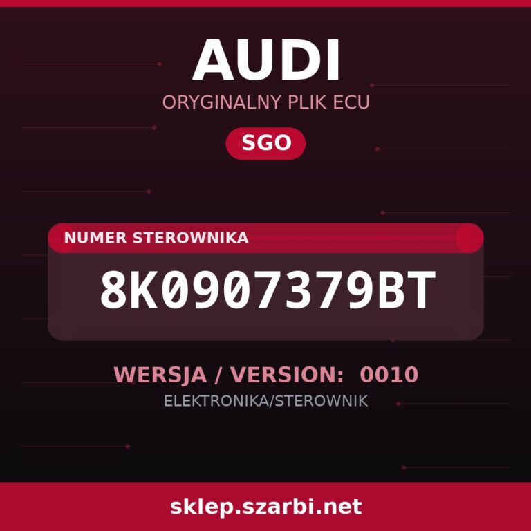 Oryginalny plik SGO AUDI 8K0907379BT wersja 0010 - sklep szarbi.net
