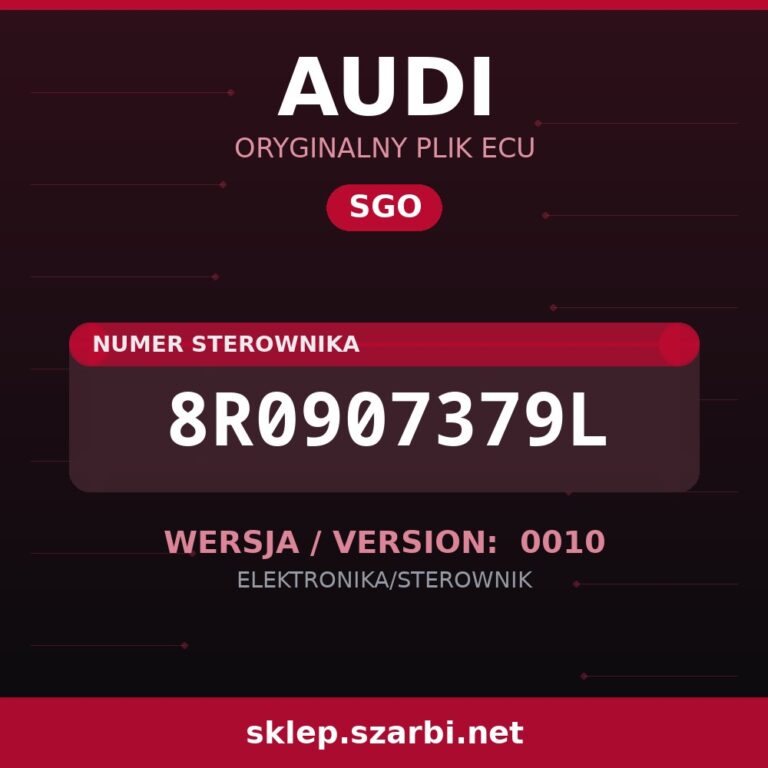 Oryginalny plik SGO AUDI 8R0907379L wersja 0010 - sklep szarbi.net