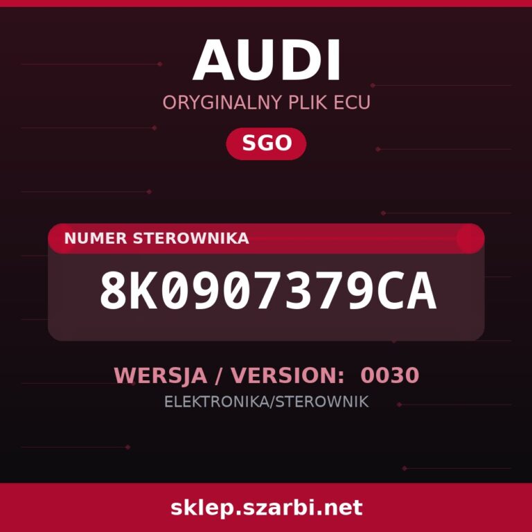 Oryginalny plik SGO AUDI 8K0907379CA wersja 0030 - sklep szarbi.net