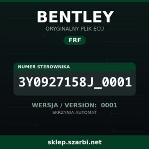 Oryginalny plik FRF BENTLEY 3Y0927158J_0001 wersja 0001 - sklep szarbi.net