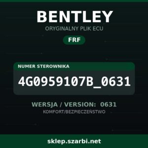 Oryginalny plik FRF BENTLEY 4G0959107B_0631 wersja 0631 - sklep szarbi.net