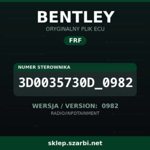 Oryginalny plik FRF BENTLEY 3D0035730D_0982 wersja 0982 - sklep szarbi.net