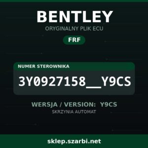 Oryginalny plik FRF BENTLEY 3Y0927158__Y9CS wersja Y9CS - sklep szarbi.net
