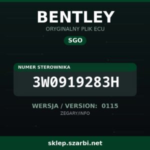 Oryginalny plik SGO BENTLEY 3W0919283H wersja 0115 - sklep szarbi.net