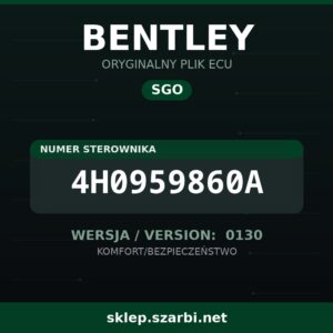 Oryginalny plik SGO BENTLEY 4H0959860A wersja 0130 - sklep szarbi.net