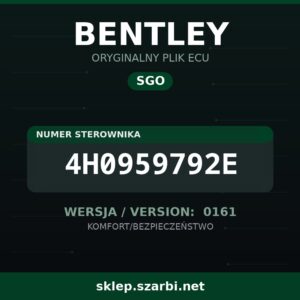 Oryginalny plik SGO BENTLEY 4H0959792E wersja 0161 - sklep szarbi.net
