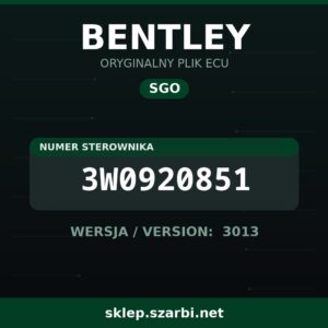 Oryginalny plik SGO BENTLEY 3W0920851 wersja 3013 - sklep szarbi.net