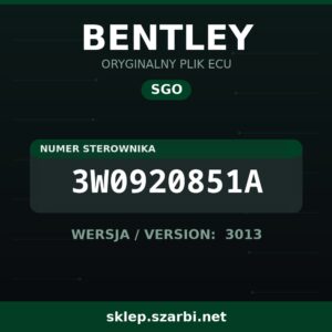 Oryginalny plik SGO BENTLEY 3W0920851A wersja 3013 - sklep szarbi.net