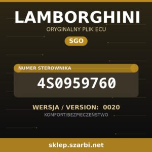 Oryginalny plik SGO LAMBORGHINI 4S0959760 wersja 0020 - sklep szarbi.net