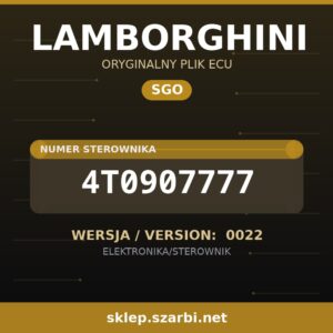 Oryginalny plik SGO LAMBORGHINI 4T0907777 wersja 0022 - sklep szarbi.net