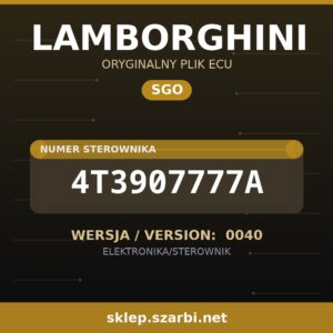 Oryginalny plik SGO LAMBORGHINI 4T3907777A wersja 0040 - sklep szarbi.net