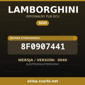 Oryginalny plik SGO LAMBORGHINI 8F0907441 wersja 0040 - sklep szarbi.net