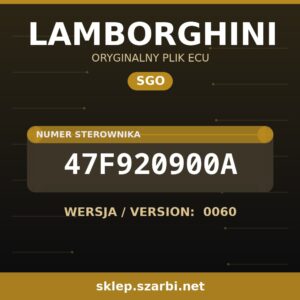 Oryginalny plik SGO LAMBORGHINI 47F920900A wersja 0060 - sklep szarbi.net