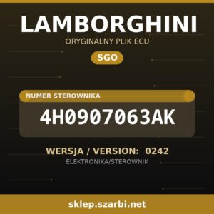 Oryginalny plik SGO LAMBORGHINI 4H0907063AK wersja 0242 - sklep szarbi.net