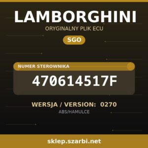 Oryginalny plik SGO LAMBORGHINI 470614517F wersja 0270 - sklep szarbi.net