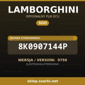 Oryginalny plik SGO LAMBORGHINI 8K0907144P wersja 0750 - sklep szarbi.net