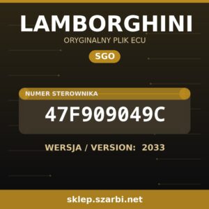 Oryginalny plik SGO LAMBORGHINI 47F909049C wersja 2033 - sklep szarbi.net