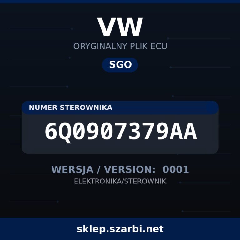 Oryginalny plik SGO VW 6Q0907379AA wersja 0001 - sklep szarbi.net