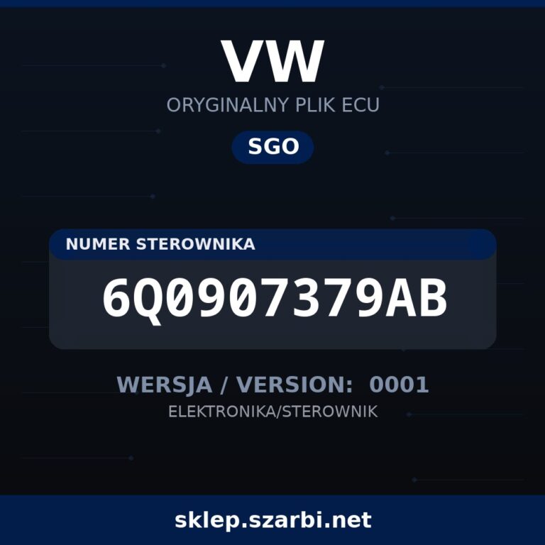 Oryginalny plik SGO VW 6Q0907379AB wersja 0001 - sklep szarbi.net
