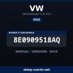 Oryginalny plik SGO VW 8E0909518AQ wersja 0010 - sklep szarbi.net