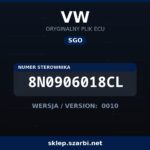 Oryginalny plik SGO VW 8N0906018CL wersja 0010 - sklep szarbi.net