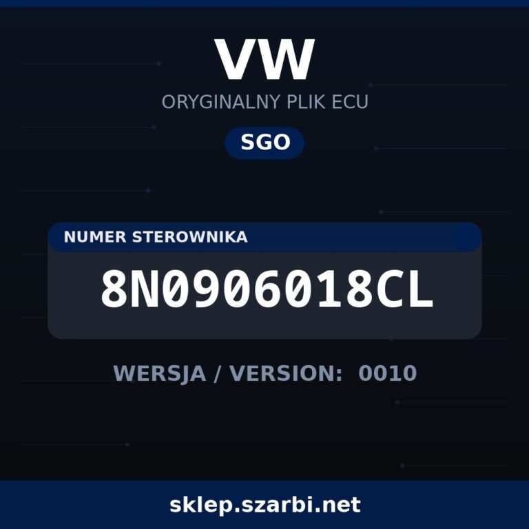 Oryginalny plik SGO VW 8N0906018CL wersja 0010 - sklep szarbi.net