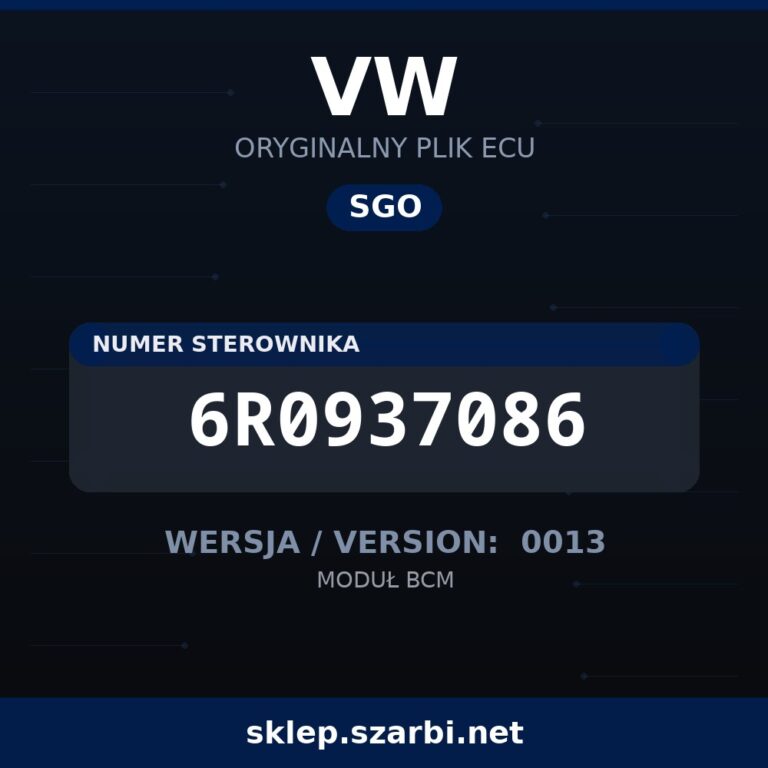 Oryginalny plik SGO VW 6R0937086 wersja 0013 - sklep szarbi.net