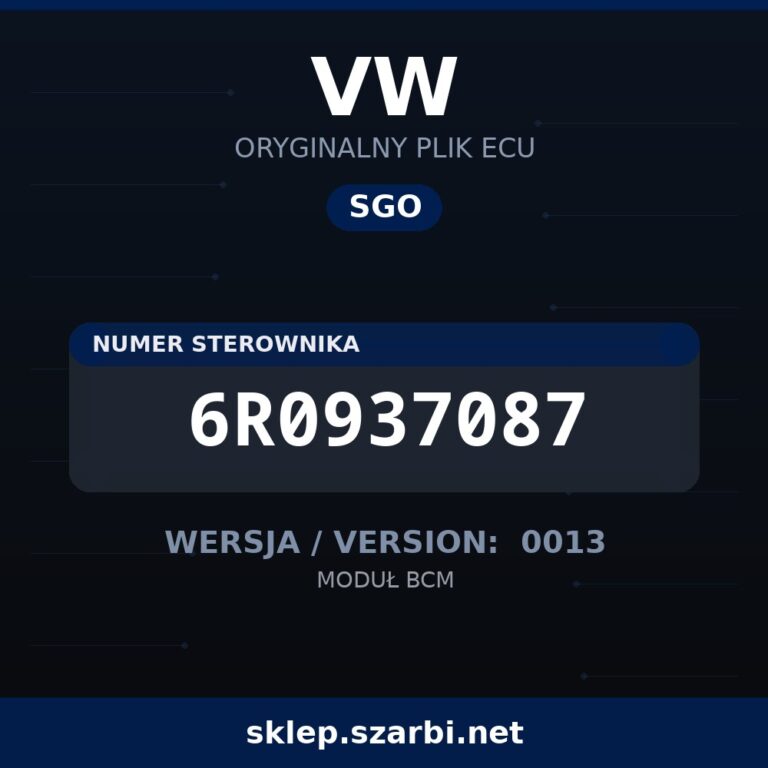 Oryginalny plik SGO VW 6R0937087 wersja 0013 - sklep szarbi.net