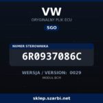 Oryginalny plik SGO VW 6R0937086C wersja 0029 - sklep szarbi.net