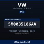 Oryginalny plik SGO VW 5M0035186AA wersja 0049 - sklep szarbi.net