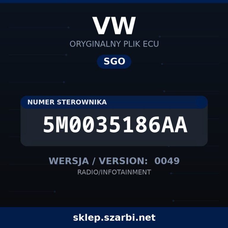 Oryginalny plik SGO VW 5M0035186AA wersja 0049 - sklep szarbi.net