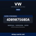 Oryginalny plik SGO VW 4D0907560DA wersja 0050 - sklep szarbi.net