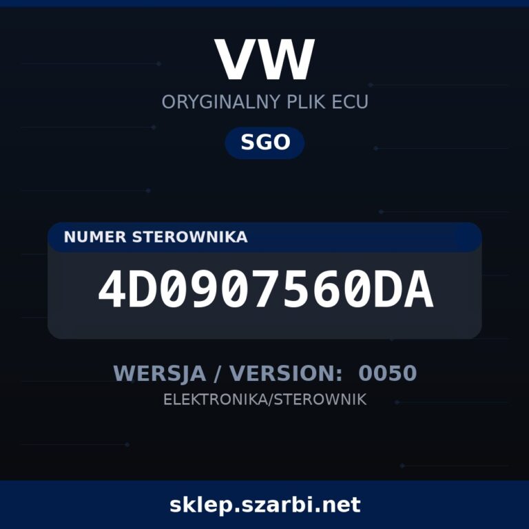 Oryginalny plik SGO VW 4D0907560DA wersja 0050 - sklep szarbi.net