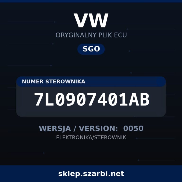 Oryginalny plik SGO VW 7L0907401AB wersja 0050 - sklep szarbi.net