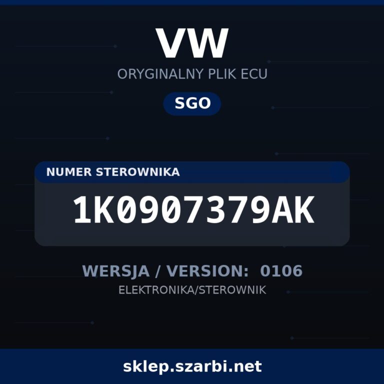 Oryginalny plik SGO VW 1K0907379AK wersja 0106 - sklep szarbi.net