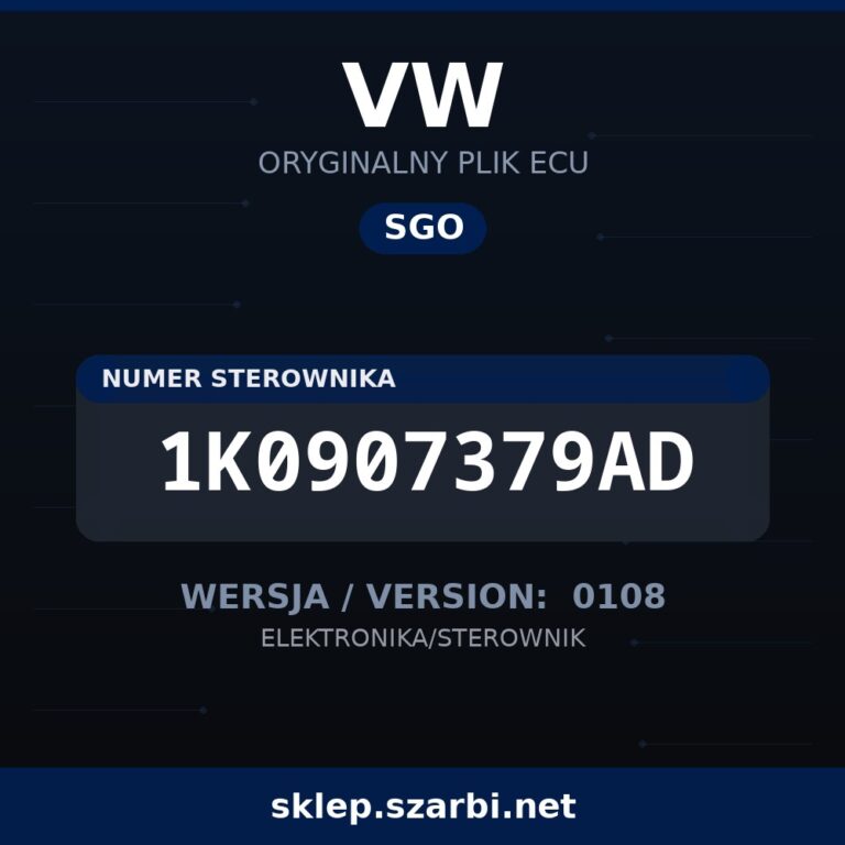 Oryginalny plik SGO VW 1K0907379AD wersja 0108 - sklep szarbi.net