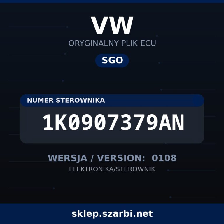 Oryginalny plik SGO VW 1K0907379AN wersja 0108 - sklep szarbi.net