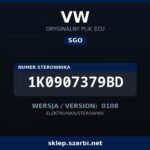 Oryginalny plik SGO VW 1K0907379BD wersja 0108 - sklep szarbi.net