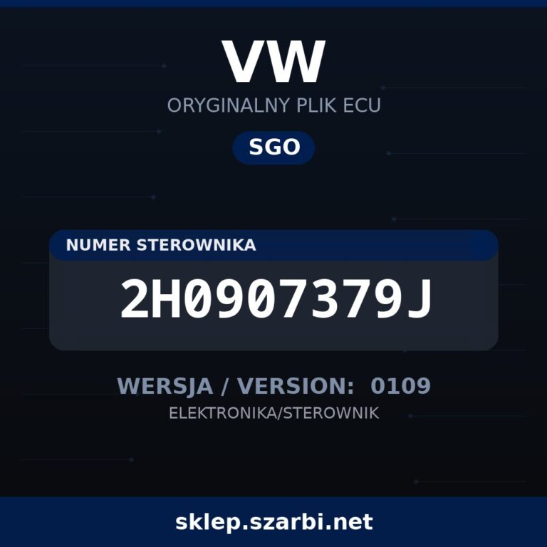 Oryginalny plik SGO VW 2H0907379J wersja 0109 - sklep szarbi.net