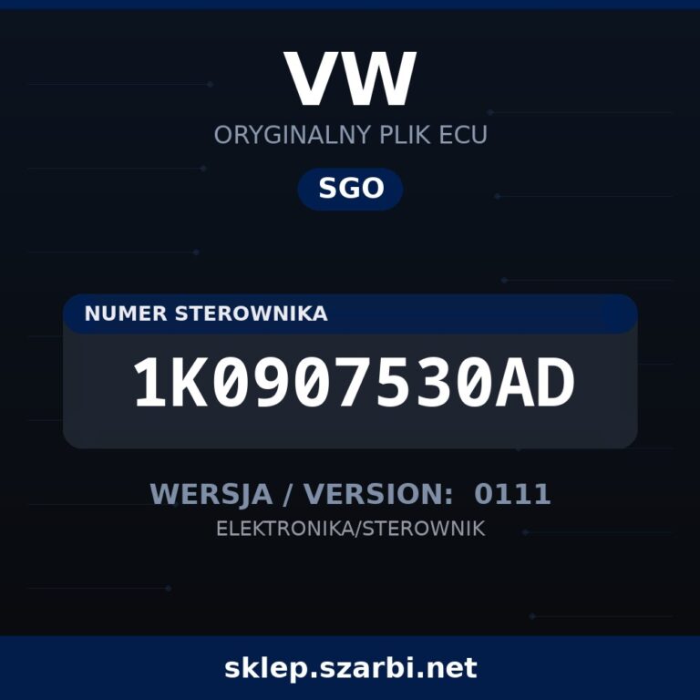 Oryginalny plik SGO VW 1K0907530AD wersja 0111 - sklep szarbi.net