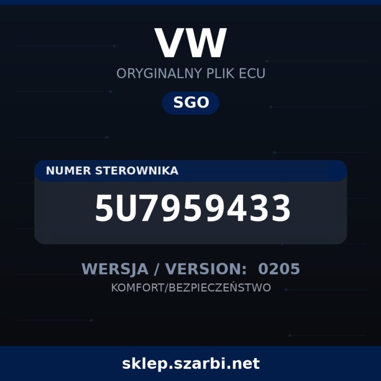 Oryginalny plik SGO VW 5U7959433 wersja 0205 - sklep szarbi.net