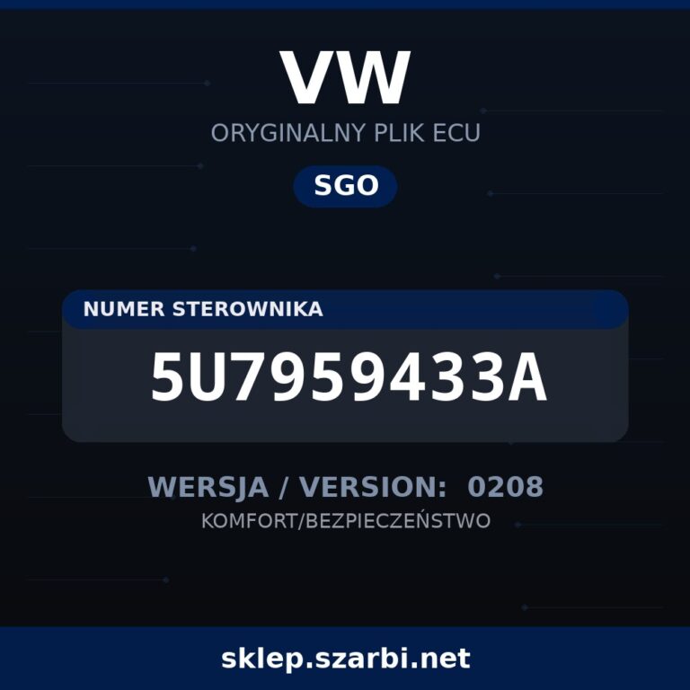Oryginalny plik SGO VW 5U7959433A wersja 0208 - sklep szarbi.net