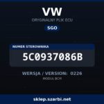Oryginalny plik SGO VW 5C0937086B wersja 0226 - sklep szarbi.net