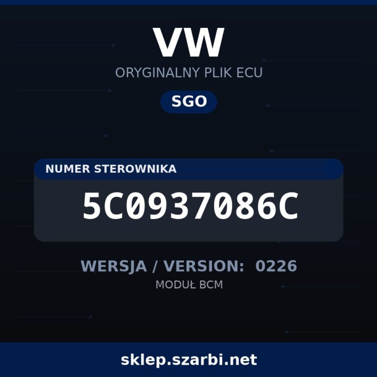 Oryginalny plik SGO VW 5C0937086C wersja 0226 - sklep szarbi.net
