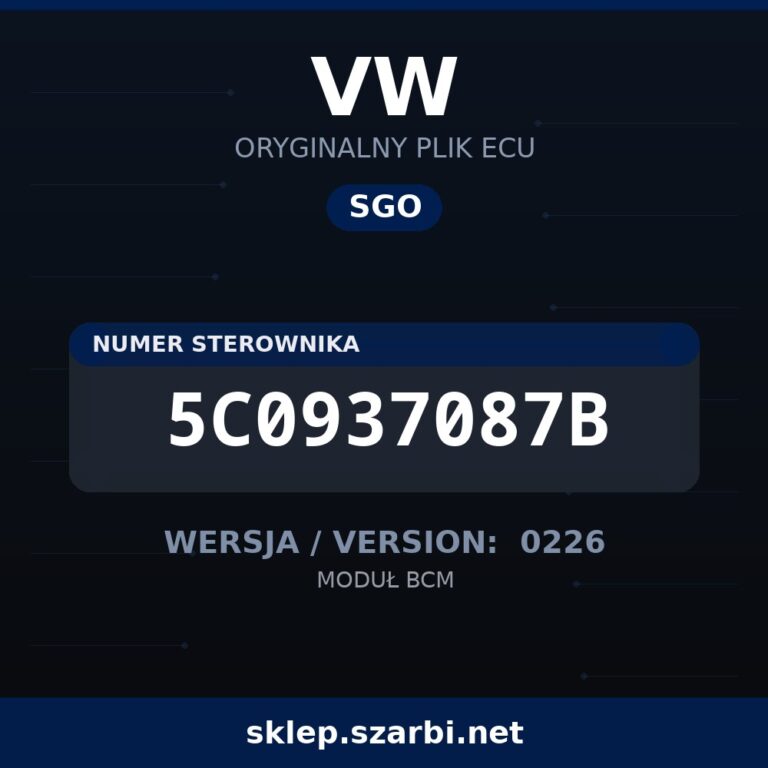 Oryginalny plik SGO VW 5C0937087B wersja 0226 - sklep szarbi.net
