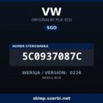Oryginalny plik SGO VW 5C0937087C wersja 0226 - sklep szarbi.net