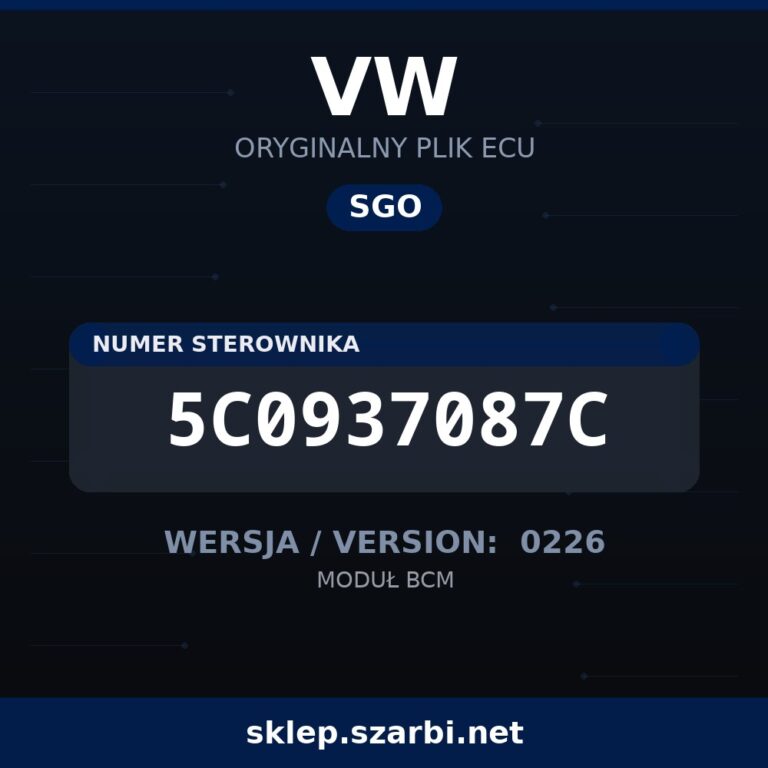Oryginalny plik SGO VW 5C0937087C wersja 0226 - sklep szarbi.net