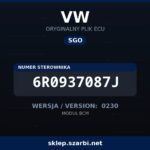 Oryginalny plik SGO VW 6R0937087J wersja 0230 - sklep szarbi.net