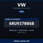Oryginalny plik SGO VW 6RU937086B wersja 0230 - sklep szarbi.net